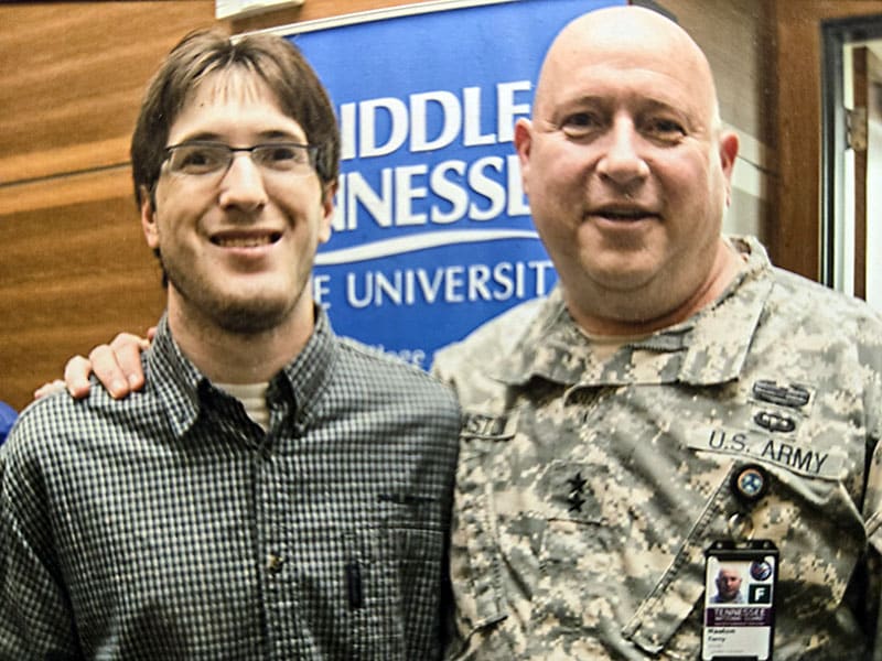 MG Max Haston and Travis, two proud MTSU Blue Raiders in a family of UTK Volunteers, 2015